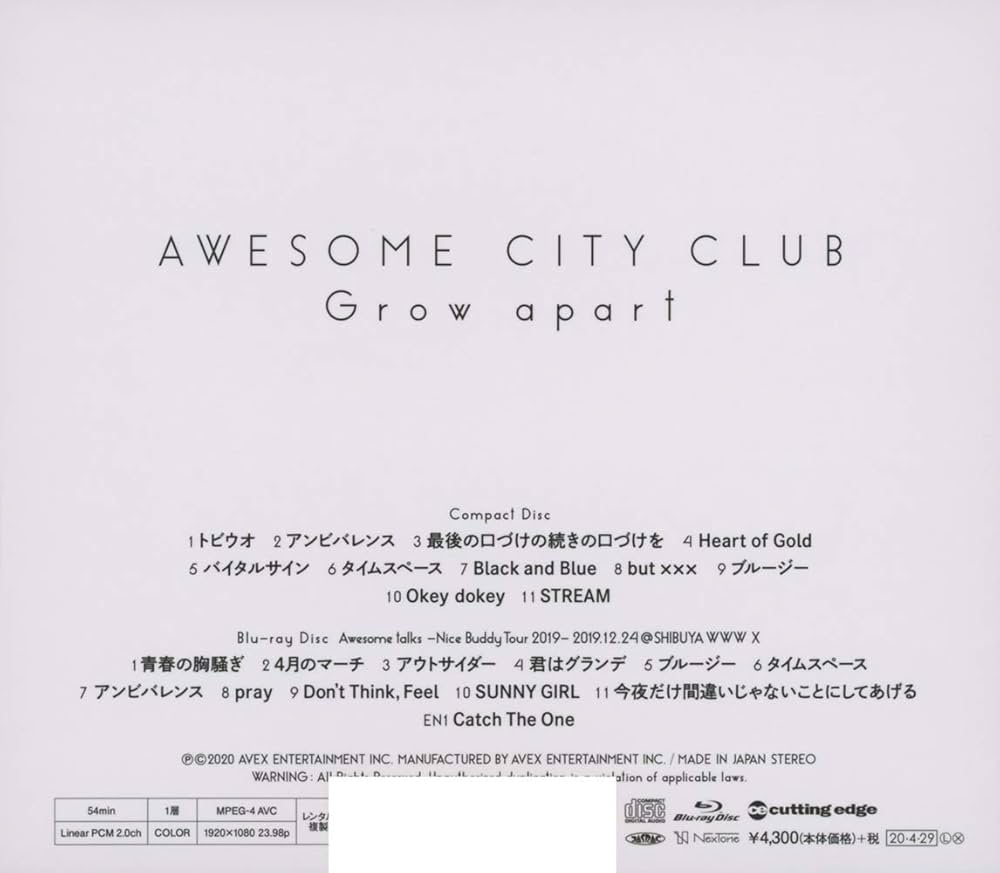 ほぼ新品　【レコード】Awesome City Club/ Grow Apart Amazon.co.jp: Grow apart(CD): ミュージック
